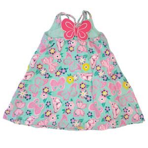 Sigrid Olsen‎ Bright Colorful Floral Butterfly Halter Loose Flowy Cotton Dress 7